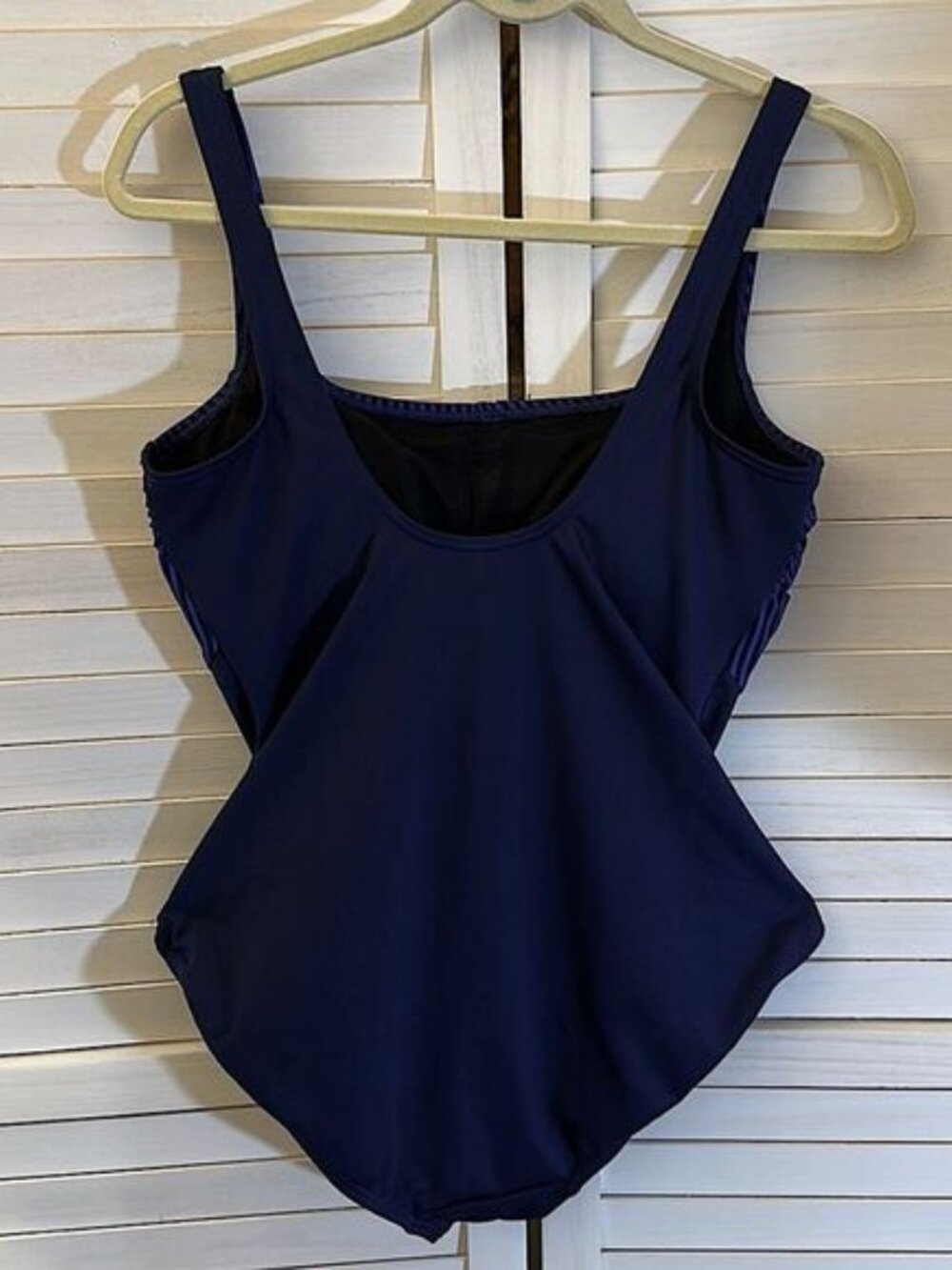 TYR Monroe Blue Swimsuit One Piece Size 14 Striped Aqua Controlfit - Picture 9 of 12
